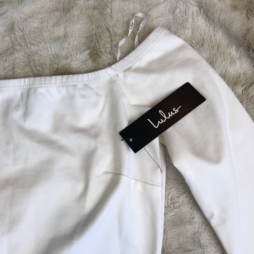 Lulu’s Like a Bird White Off-the-Shoulder Bodysuit